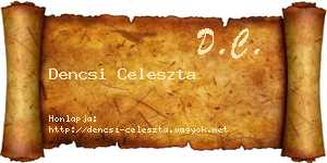Dencsi Celeszta névjegykártya